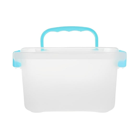 Cxui Storage Box with Lid and Handle, Stackable Plastic Organizer Container for Crafts, Jewelry, Makeup, Small Toys, Desktop Storage (1Pcs) Clear