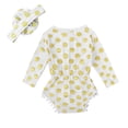 thumbnail image 3 of PMVFHDE Fall Romper Baby Girls' Long Sleeve Romper Soft Bodysuit With Gold Foil Print & Pom Pom Design Cute And Comfortable Outfit For Spring And Fall Girls' Jumpsuits & Rompers White,3-4 Years, 3 of 3