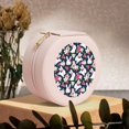 thumbnail image 6 of Fuzoiu Rabbit And Rose Print Portable Jewelry Box,Round Mini Leather Travel Jewelry Case,Small Travel Jewelry Organizer,Jewelry Holder for Ring Necklace Earring for Women Girls-Pink, 6 of 7