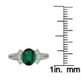 thumbnail image 5 of 14k Solid White Gold Vintage Style Oval Created Emerald and Split-Shank Diamond Birthstone Engagement Ring, 5 of 6