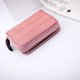 thumbnail image 4 of Cartera pequeña de piel sintética con cremallera a cuadros para mujer y niña, ideal para guardar tarjetas, llaves, monedas y cambio (rosa), 4 of 7