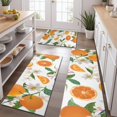 thumbnail image 2 of Orange Fruits Flowers White Pattern Kitchen Rugs Sets Of 3,Kitchen Runner Rugs Non Skid Washable,Decorative Kitchen Floor Mats for Kitchen,Sink,Laundry,17"x30"+ 17"x47" + 17"x59", 2 of 6