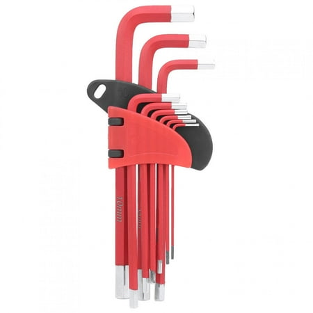 

Hex Wrench Set CRV Flat Head Extended Spraying Plastics HRC56 Hex Key Tools Set Red Type D