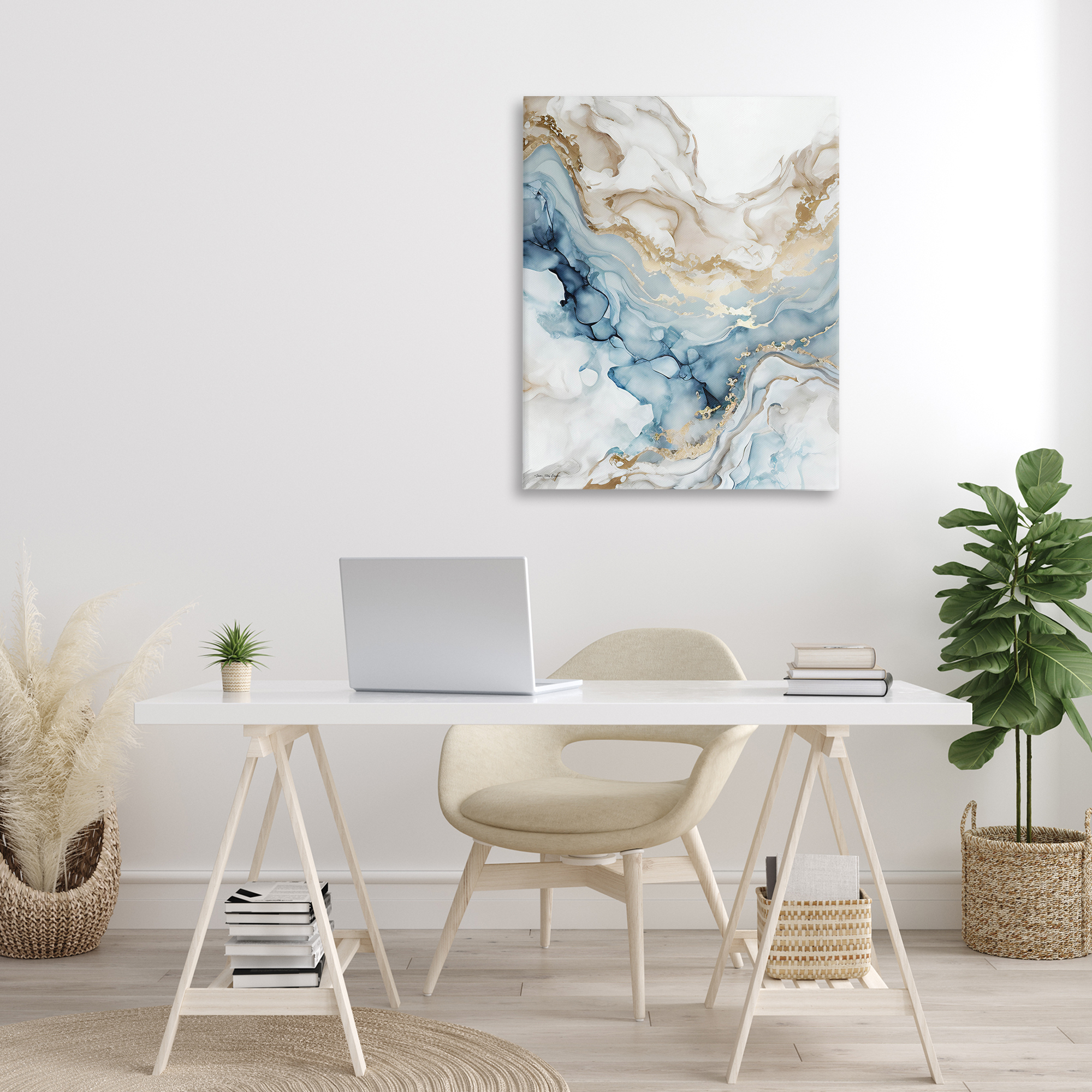 Stupell Industries Chic Geode Pattern Abstract Painting Gallery Wrapped Canvas Art Print Wall Art, 30 x 40