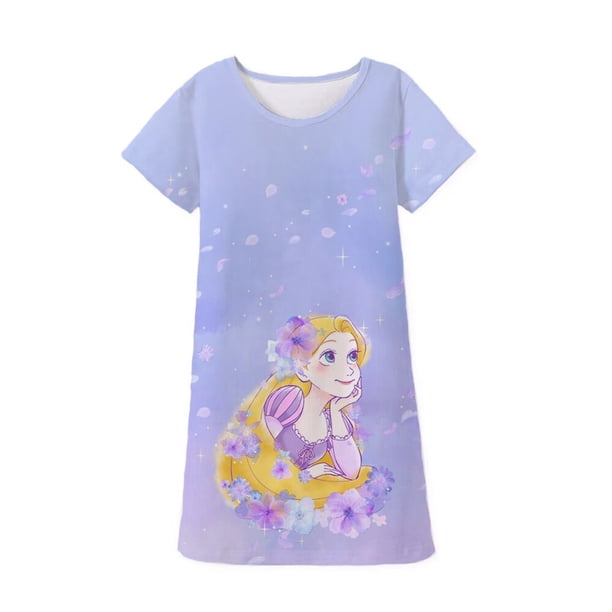 Vestido de niña con estampado de Bella Durmiente y Príncipe de Disney, vestido de niño de dibujos animados para Cosplay, ropa de regalo para fiesta de cumpleaños, 7T-8T Gao Jinjia LED