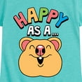 thumbnail image 3 of Instant Message - Happy As A Quokka - Toddler & Youth Girls Short Sleeve Graphic T-Shirt, 3 of 6