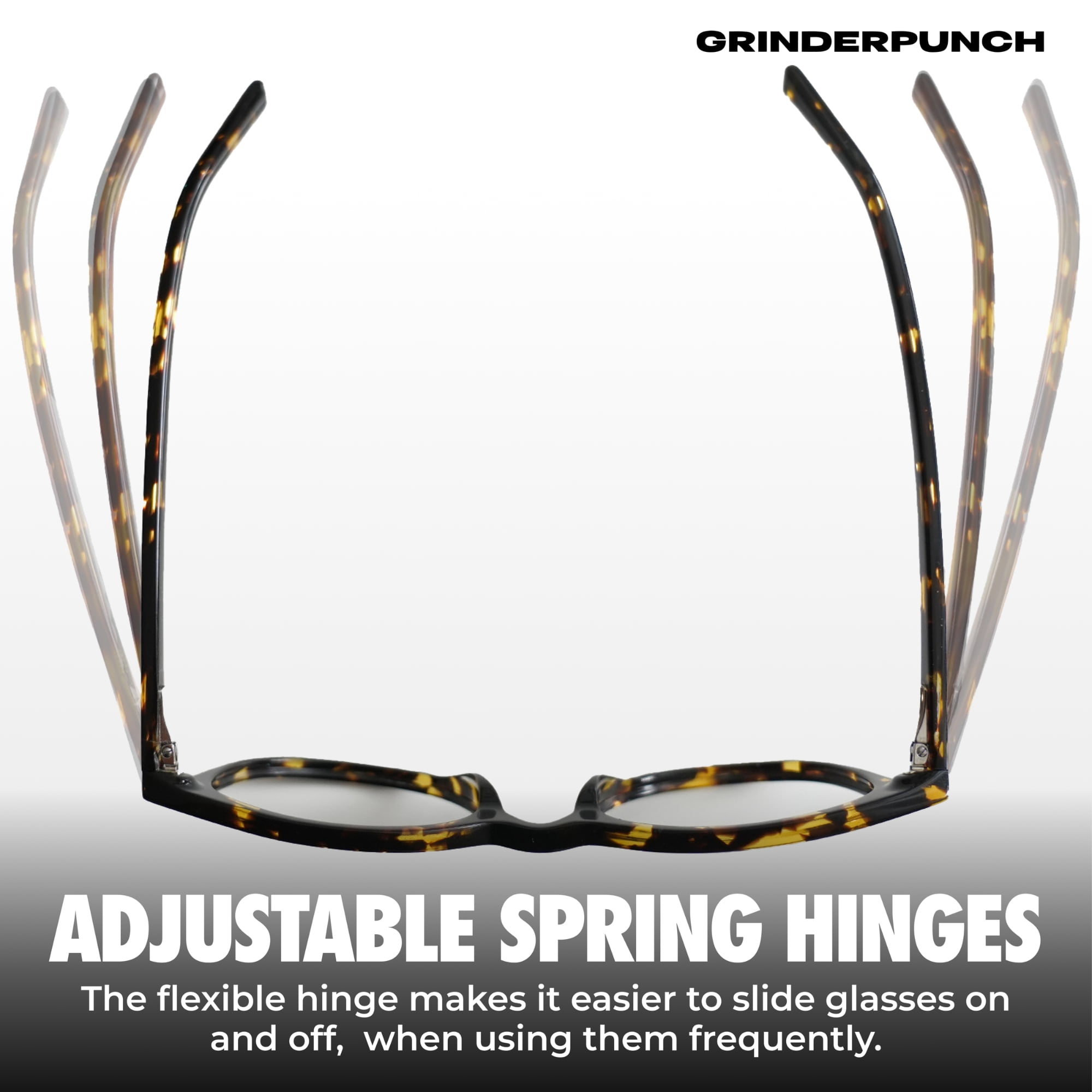 Grinderpunch Reading Glasses for Women and Men Blue Light Blocking Readers Stylish Readers with Spring Loaded Hinges
