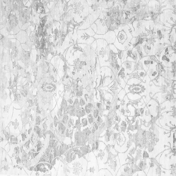 Ahgly Company Indoor Square Abstract Gray Contemporary Area Rugs, 8' Square