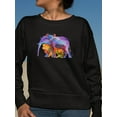 thumbnail image 2 of Watercolor Fauna Sweatshirt Women -Image by Shutterstock, Female XX-Large, 2 of 4