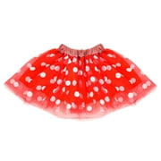 SeasonsTrading Red & White Polka Dot Tulle Tutu Lined Skirt - Girls Minnie, Birthday Party, Costume, Cosplay, Pretend Play, Cruise, Dance Dress
