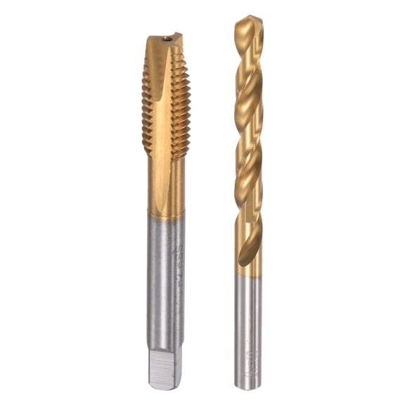 Uxcell M10 x 1.5 Spiral Point Thread Tap 8.5mm Drill Bit Set High Speed Steel Titanium Plated