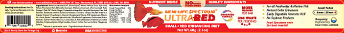 New Life Spectrum UltraRed Color Enhancing Nutrient Dense Fish Food Powder for Small Fish, 60 g