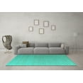 thumbnail image 3 of Ahgly Company Indoor Rectangle Solid Turquoise Blue Modern Area Rugs, 2' x 4', 3 of 4