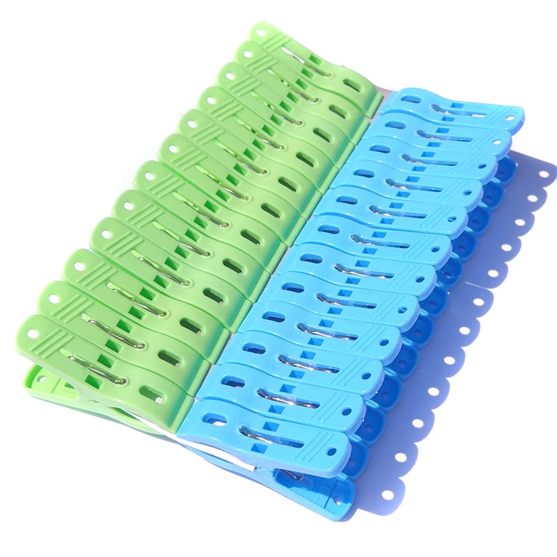 24 Pcs Clothespins Large Laundry Clips Hanger Clips for Socks Clothes Underwear 