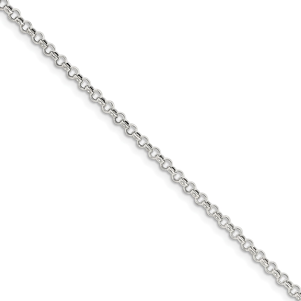 Goldia SS Rhodium Plated 2.75mm Diamond-Cut Rope Chain Necklace