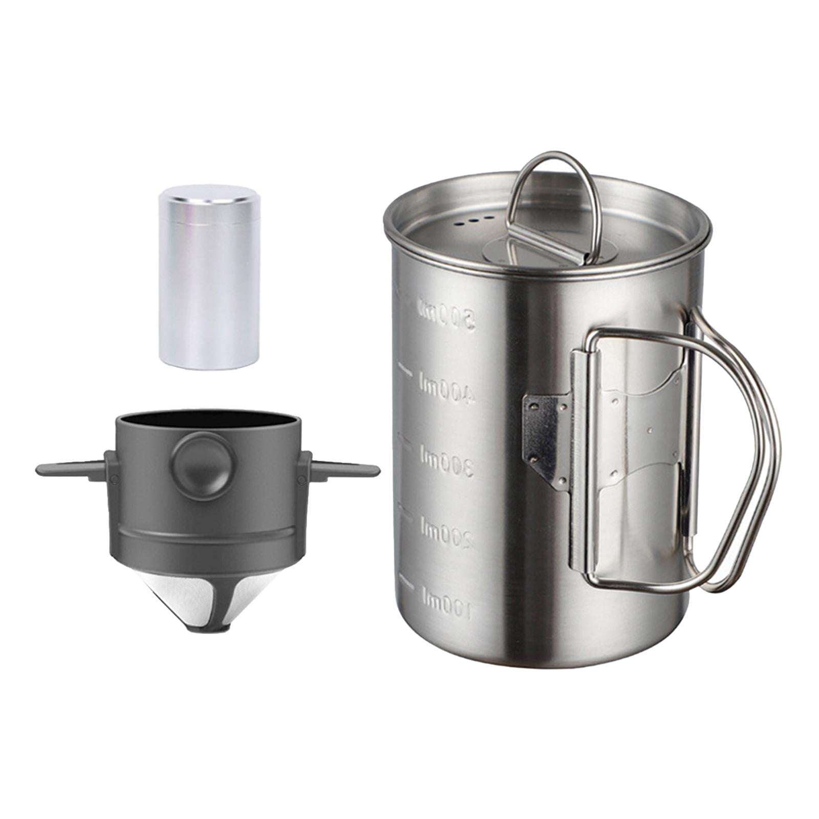 Esquirla 3x Camping Coffee Pot Pour over Coffee Maker Set Coffee Cup 500ml Portable Percolator Coffee Pot for Camping s Shop Black Filter