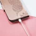 thumbnail image 6 of For Samsung Galaxy S24 Ultra Flip Wallet Case, Luxury PU Leather [Butterfly & Flower Embossed] Magnetic Clasp Stand Case Built-in Card Slots & Cash Pocket, Shockproof Wrist Strap Case, Rosegold, 6 of 10
