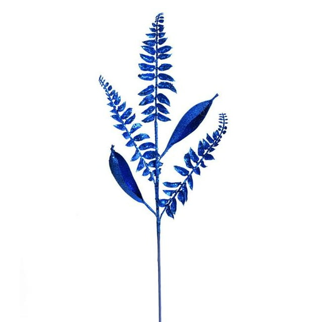Vickerman QG192202 33 in. Blue Fern Leaf Spray - 6 per Bag