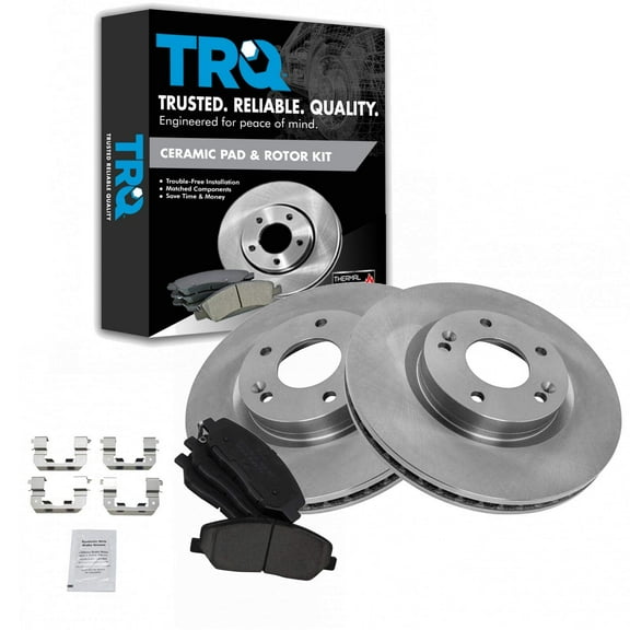 TRQ Front Posi Ceramic Disc Brake Pads and Rotor Kit for 07-09 Santa Fe BKA10553