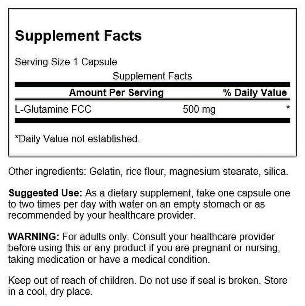 Swanson L-Glutamine 500 mg 100 Capsules - Walmart.com