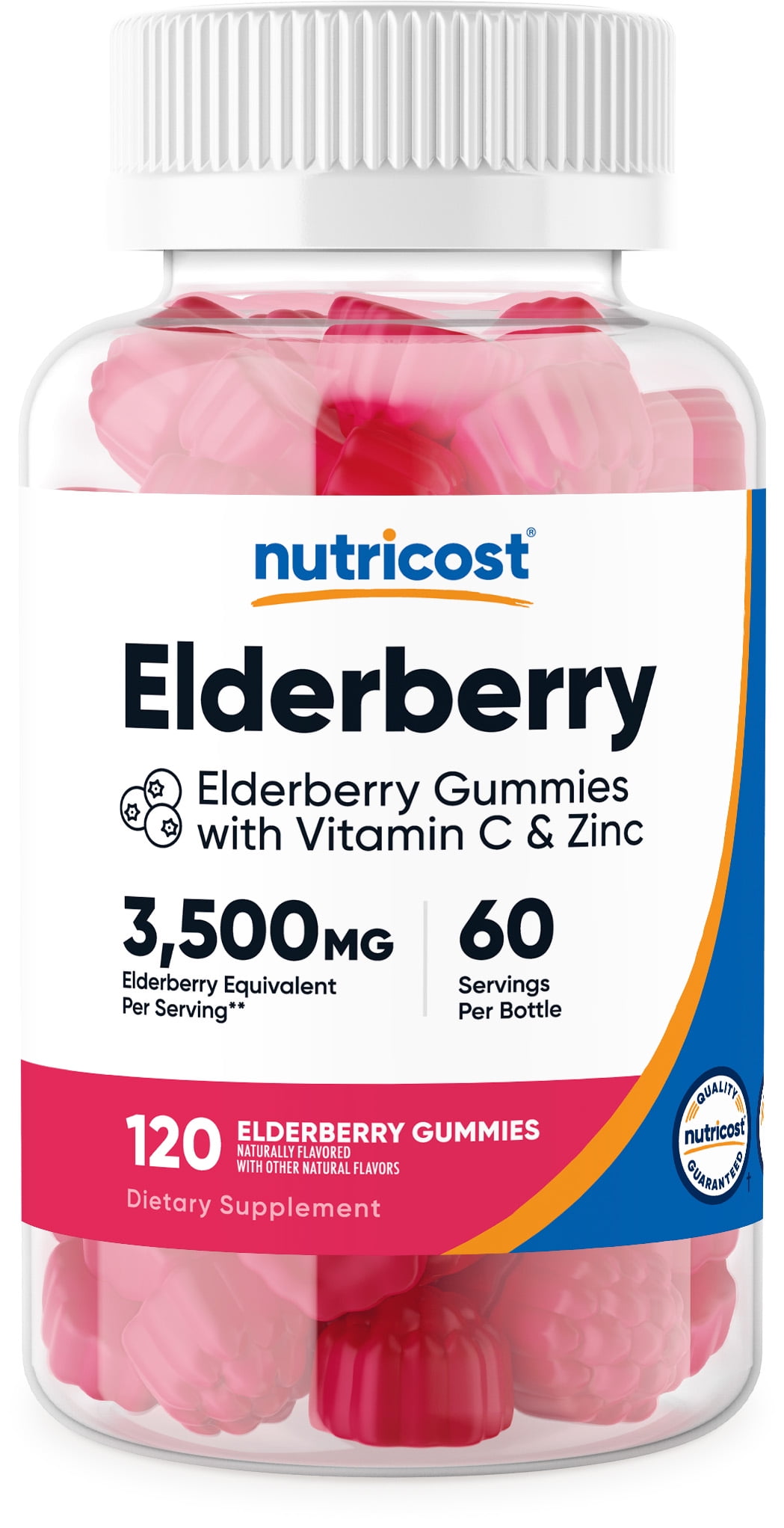 Nutricost Elderberry Gummies 100mg with Zinc & Vitamin C, 120 Gummies, Supplement