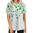 thumbnail image 2 of Pxiakgy Vente Chaude! T-Shirt Trèfle de la Saint-Patrick pour Femmes Chanceux Irlandais Manches Courtes T-Shirt Graphique Trèfle Mode Décontractée Col Rond Manches Courtes Imprimé Blanc L, 2 of 6