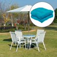 thumbnail image 1 of thinsony 2x Coussin d'Assise en Osier Uni Capitonné Dossier Rond 48 cm Bleu Lac, 1 of 9