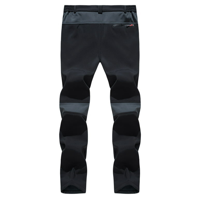 Men's Snow Ski Cargo Pants Winter Warm Sherpa Lined Outdoor Waterproof  Windproof Fleece Cargo Hiking Pants Softshell Trousers