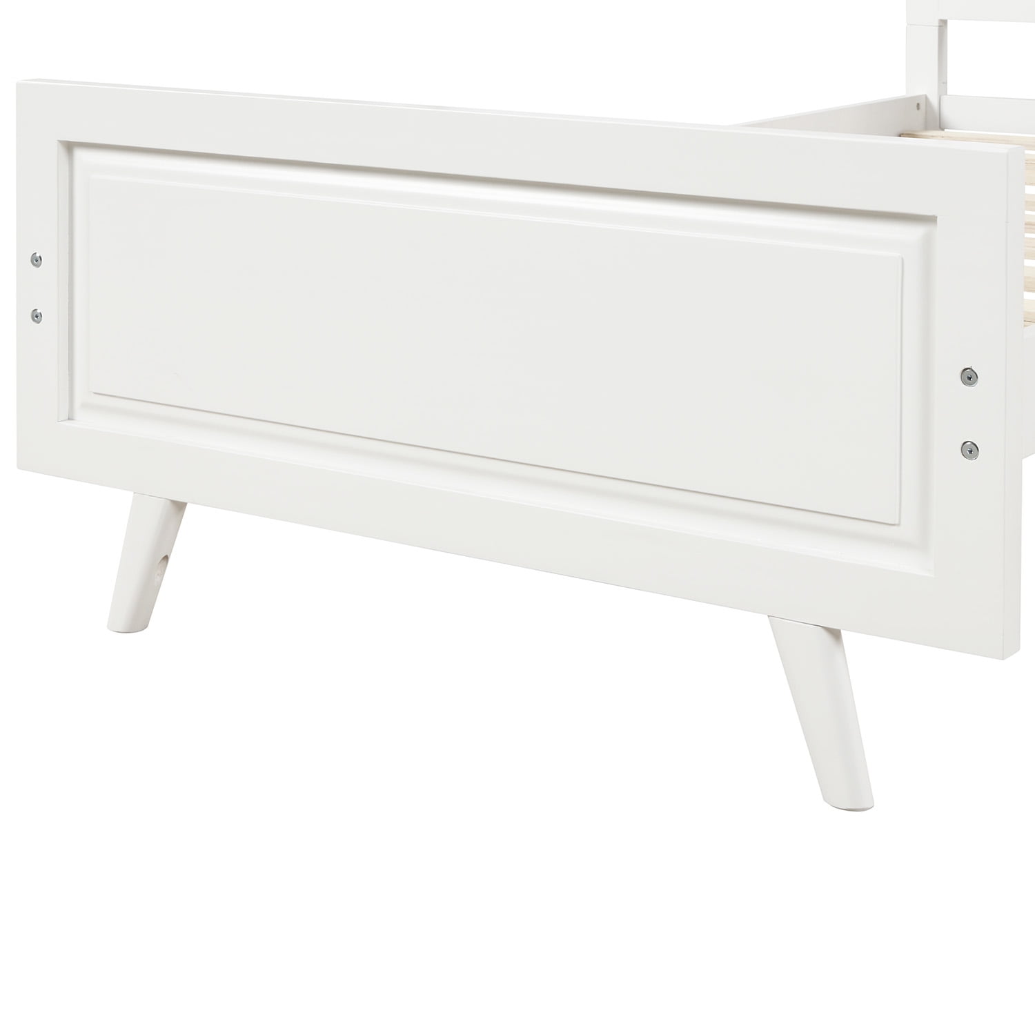 Kepooman Twin Size Wood Platform Bed Frame with Headboard & Footboard, 78.7" x 42.3" x 41.5", White Kepooman Twin Size Wood Platform Bed Frame with Headboard & Footboard, 78.7" x 42.3" x 41.5", White