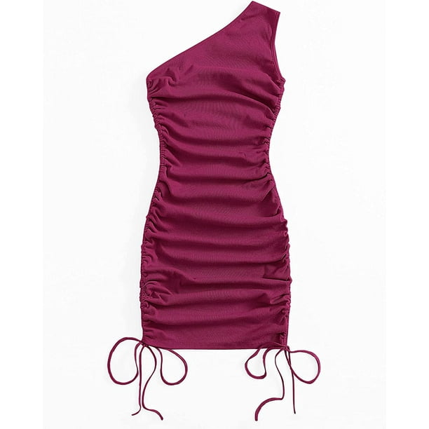 Vestido corto granate sale