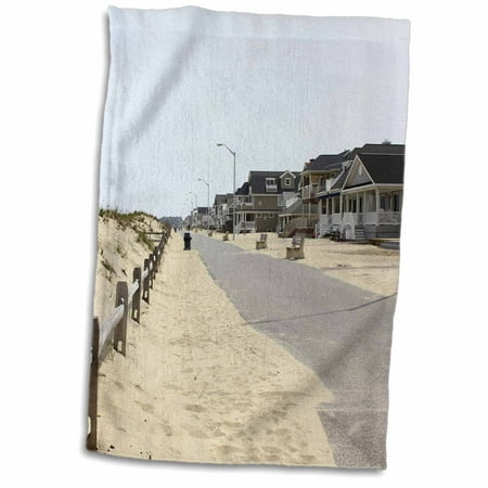 3dRose Walking along the warm boardwalks of the Jersey shore - Towel, 15 by