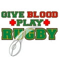 thumbnail image 2 of CafePress - Give Blood, Play Rugby -  Round Wood Ornament 4", 2 of 2