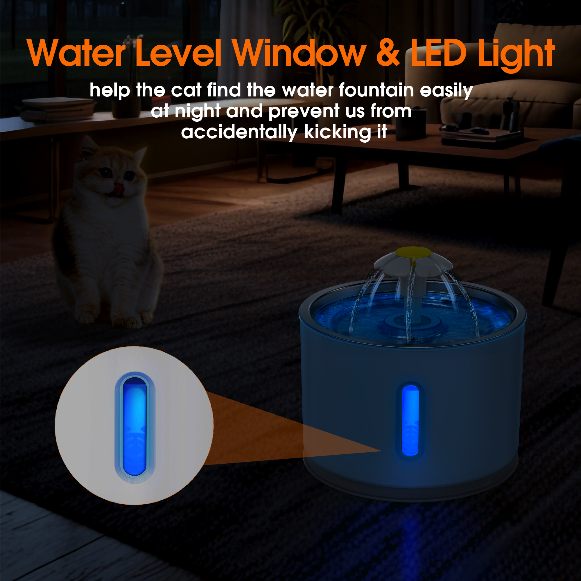 Qunler Cat Water Fountain, 80oz Stainless Steel photo 4