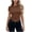 Brown, variant on Short Sleeve Tops for Women Crew Neck Basic Solid Color Slim Fit T-Shirts Casual Summer Tees with Built-in Bra