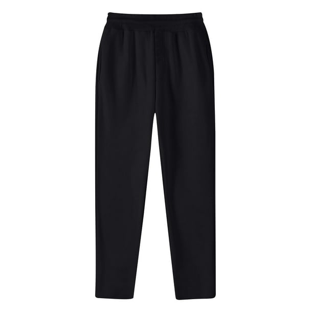 Pantalones largos de moda para hombre con cordón, cintura elástica, color sólido, pantalones casuales largos de chándal, pantalones para hombre