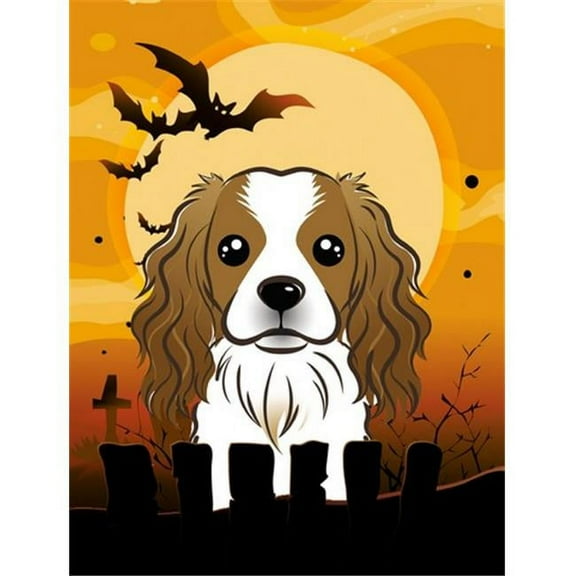 Caroline's Treasures BB1782GF Halloween Cavalier Spaniel Flag Garden Size , Small, multicolor