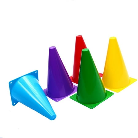 Magical Color Cones Dazzling Toys Assorted Colors Plastic Stiff Activity Traffic Cones - Pack of 12 7 Inch Cones ()