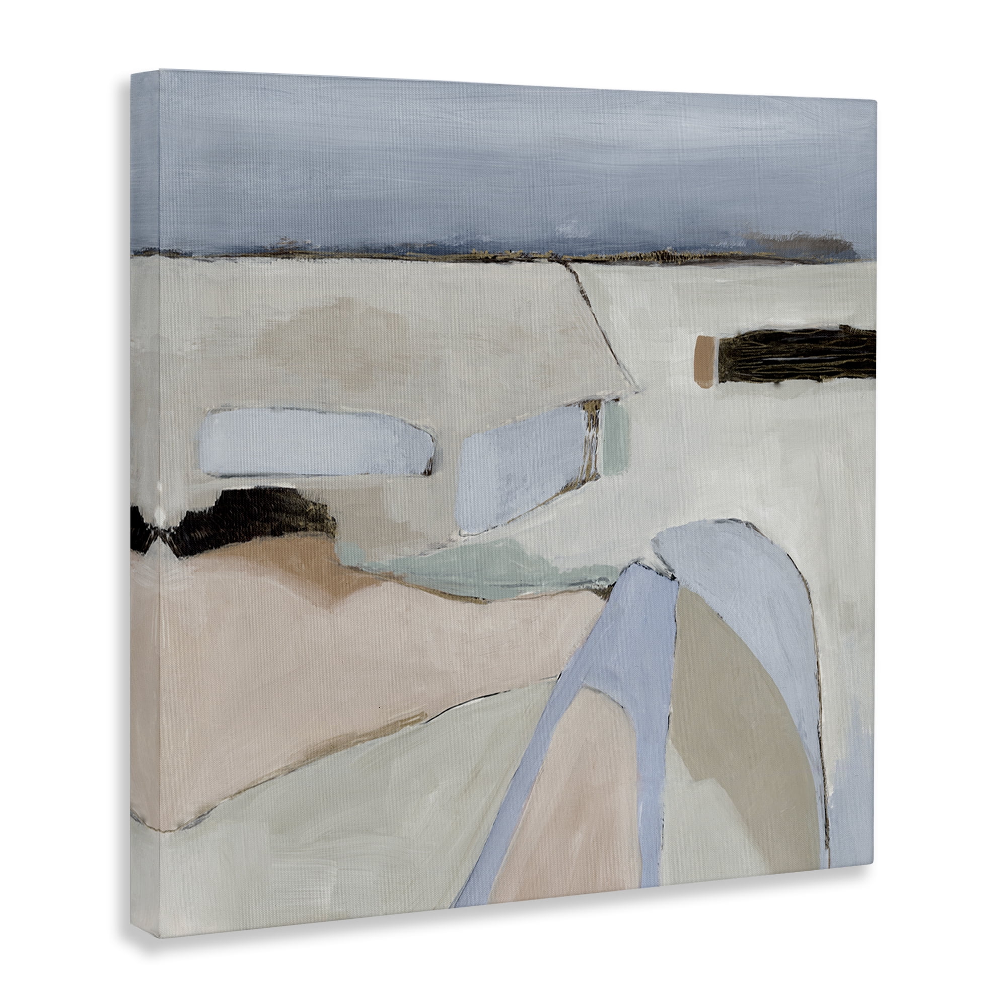 Stupell Industries Organic Neutral Landscape Abstract Painting Wrapped Canvas Art Print Wall Art, 24 x 24