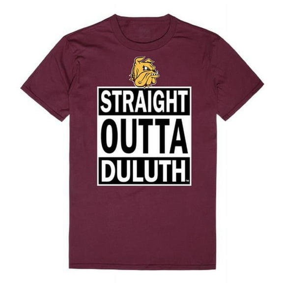 W Republic 511-344-327-02 University of Minnesota Duluth Men Straight Outta T-Shirt, Maroon White - Medium