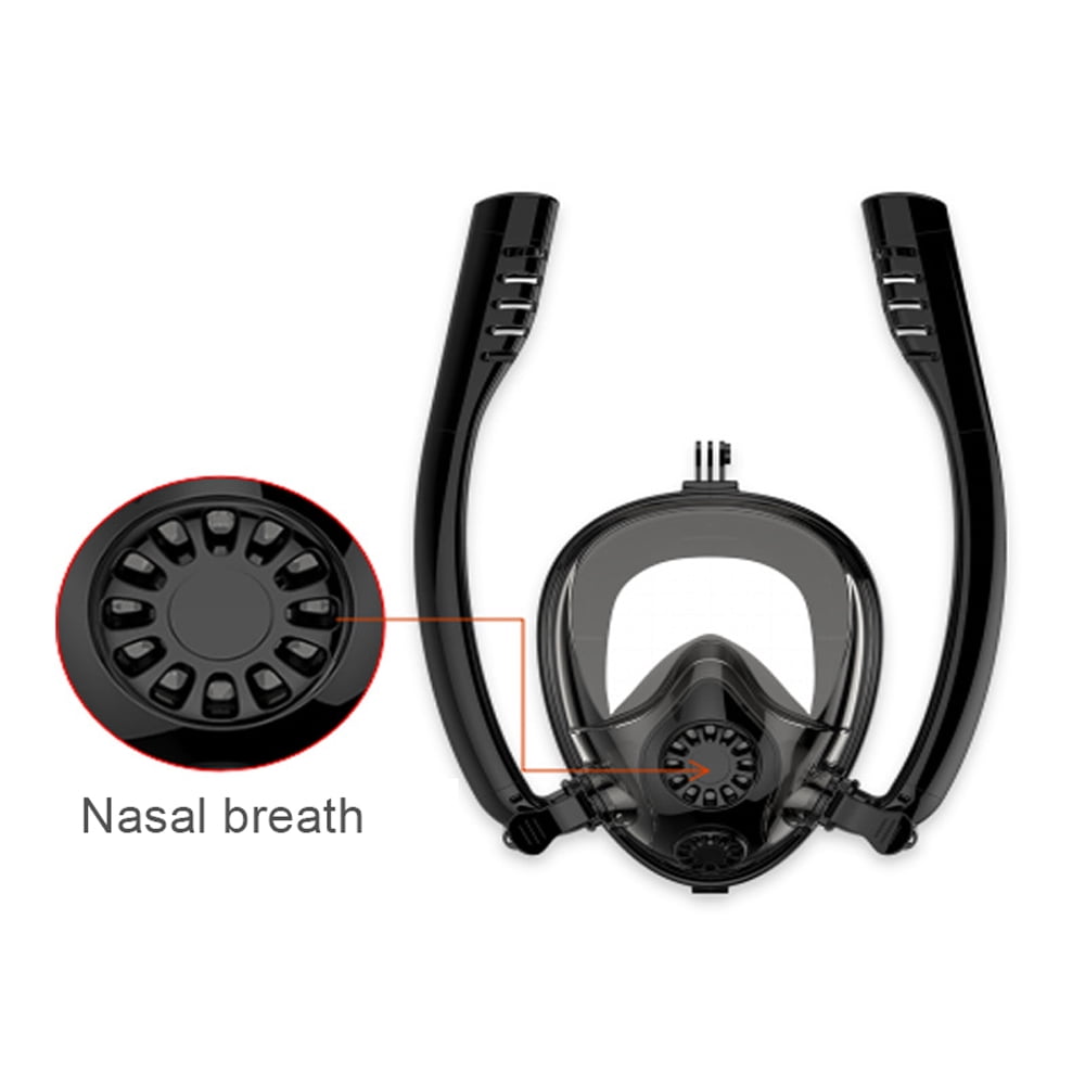 Double Breath Tube Swimming Mask Full Face Under Water Snorkel Masks Anti-Fog Anti-Leak Snorkeling Diving Mask