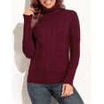 thumbnail image 3 of PrettyGuide Women's Turtleneck Sweater Long Sleeve Cable Knit Sweater Pullover Tops, 3 of 6