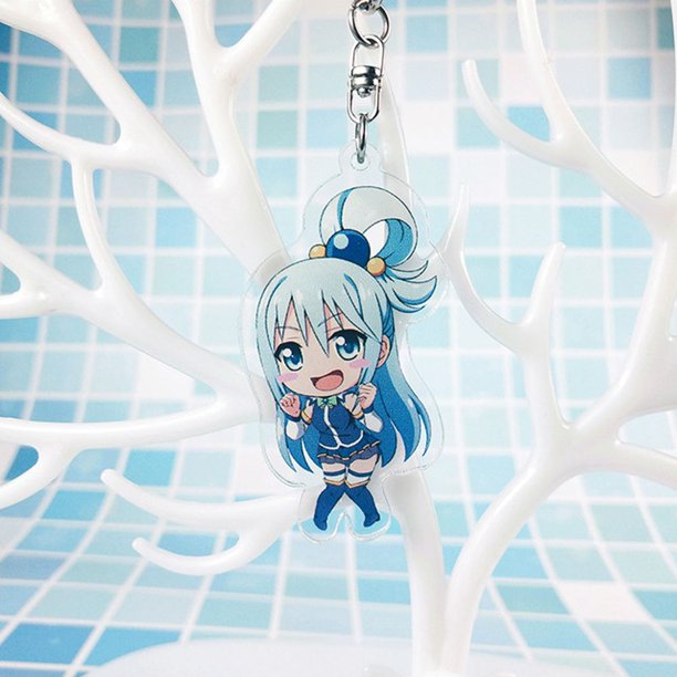 ellsworth lindo acrílico llaveros accesorios bolsas colgante konosuba regalo creativo llavero megumin dibujos animados anime personajes coche llavero huangjie unisex