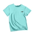 thumbnail image 4 of CYRBOKO Athletic T-Shirts for Boys, Short Sleeve Running Quick-dry Summer Kids Activewear Tops Green Size 16-18 T, 4 of 4