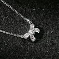 thumbnail image 4 of EOEMY Women 925 Silver Bow Shape Jewelry Elegant Cubic Zircon Necklace Pendant, 4 of 6