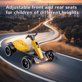 thumbnail image 4 of Electric Go Kart for Kids, 12V Go Kart with Adjustable Seat, Outdoor Powered Ride on Toy with Music/Light, 4 EVA Wheelers for Boys Girls For Age 3-8, Christmas Gift for Toddler Kids, Yellow, 4 of 8