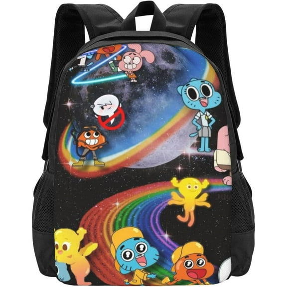 Cartoon Darwin Backpack The Amazing Anime World Of Gumball Theme Backpack Casual Lightweight Backpack The Amazing Anime World Of Gumball Fans Gift Style-5