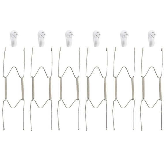 Uxcell 6Pack Plate Hanger, 8 Inch Stainless Steel Invisible Wall Plate Hangers for Decorative Plates, Silver