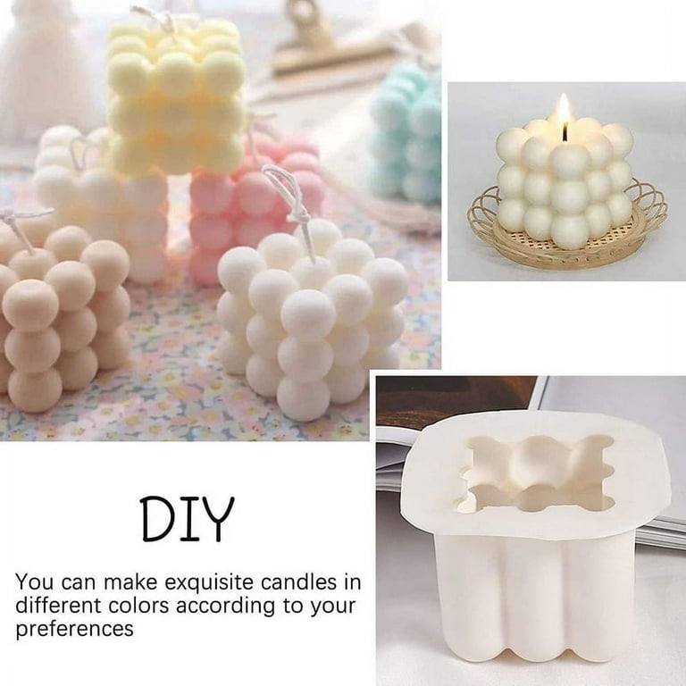 DIY Bubble Candle Moulds, Silicone Candle Molds, 3D Geometric Rubik Cube  Mold, Onion Soy Candle Mould for Candle Making, Handicrafts Ornaments  Making Candle Decorations Tools Set 