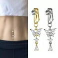 thumbnail image 2 of K-KED Glitter Belly Button Bar Barbell Long Drop Dangle Body Piercing Navel Ring Bars！-silver, 2 of 9