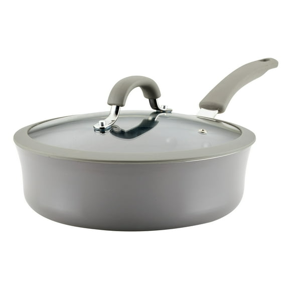Rachael Ray Cook   Create Aluminum Nonstick Saute Pan with Lid, 3 Quart, Gray